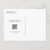 Invitation Carte Postale Code QR de mariage Hydrangea et Rose aquarelle ble (Dos)