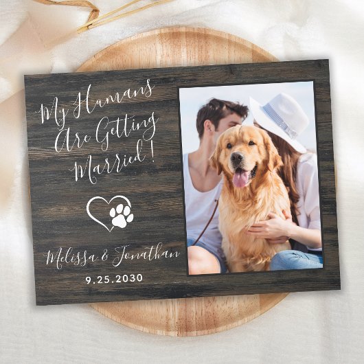 Invitation Carte Postale Code QR de photo de mariage d'animaux rustiques To