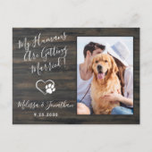 Invitation Carte Postale Code QR de photo de mariage de chien de compagnie (Devant)