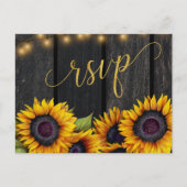 Invitation Carte Postale Code QR mariage de tournesol rustique RSVP (Devant)