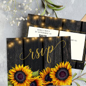 Invitation Carte Postale Code QR mariage de tournesol rustique RSVP