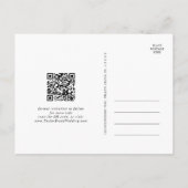 Invitation Carte Postale Code QR photo horizontal précis Enregistrer la dat (Dos)