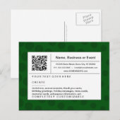 Invitation Carte Postale code QR raffiné : demi-ton vert (Devant / Derrière)