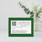 Invitation Carte Postale code QR raffiné : demi-ton vert (Debout devant)