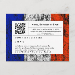Invitation Carte Postale code QR raffiné : france