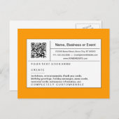 Invitation Carte Postale code QR raffiné orange (Devant / Derrière)