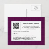 Invitation Carte Postale code QR raffiné : plaid magenta (Devant / Derrière)