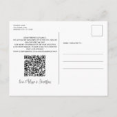 Invitation Carte Postale Code QR simple de photo de compagnie animale perso (Dos)