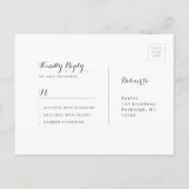 Invitation Carte Postale Coeurs dans le sable destination mariage plage RSV (Dos)