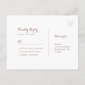 Invitation Carte Postale Coeurs roses dans le mariage de plage de sable RSV (Dos)