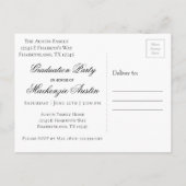 Invitation Carte Postale Collage des diplômés | Blue Script 3 garde-photos (Dos)