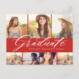 Invitation Carte Postale Collage photo de remise de diplôme de calligraphie