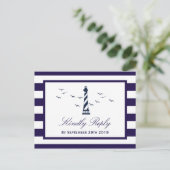 Invitation Carte Postale Collection de Mariages de phare nautique RSVP (Debout devant)