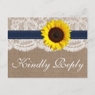 Invitation Carte Postale Collection de Mariages de tournesol rustique - Mar