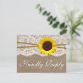 Invitation Carte Postale Collection de Mariages de tournesol rustique RSVP (Debout devant)
