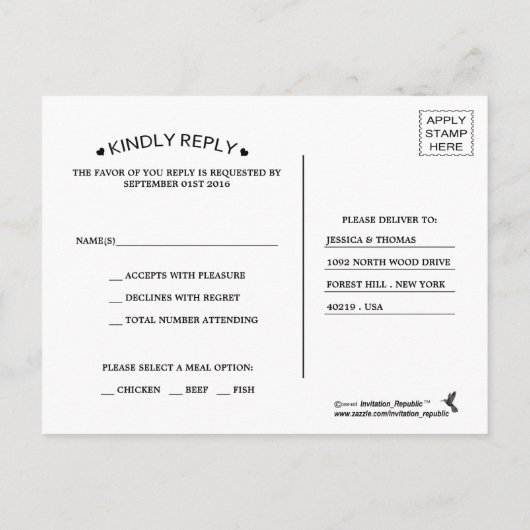 Invitation Carte Postale Collection de Mariages Rustic Burlap (Dos)