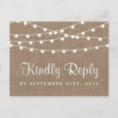 Invitation Carte Postale Collection de Mariages Rustic Burlap (Devant)