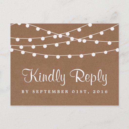 Invitation Carte Postale Collection de Mariages Rustic Kraft (Devant)