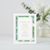 Invitation Carte Postale College Dorm Trunk Party Tropical Feuille blanc (Debout devant)