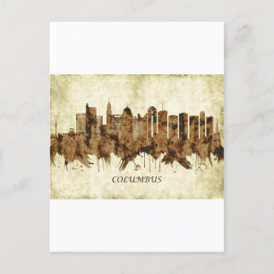 Invitation Carte Postale Columbus Cityscape