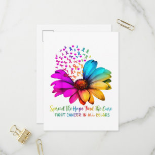 Invitation Carte Postale Combattre le cancer dans tous les rubans de couleu