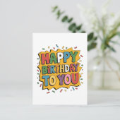 Invitation Carte Postale Comic Burst Joyeux Anniversaire (Debout devant)