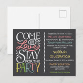 Invitation Carte Postale Conception amusante d'invitation de mariage (Devant / Derrière)