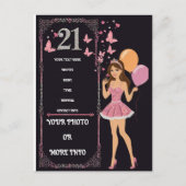 Invitation Carte Postale Conception d'anniversaire avec options de photos p (Devant)