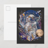 Invitation Carte Postale Conception d'astronaute (Devant / Derrière)