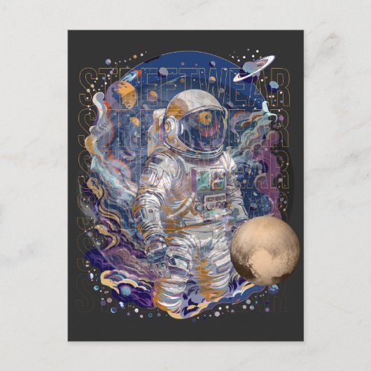 Invitation Carte Postale Conception d'astronaute (Devant)