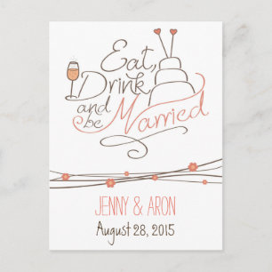 Invitation Carte Postale conception de carton d'invitation de mariage