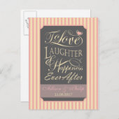 Invitation Carte Postale Conception de citation de mariage (Devant / Derrière)