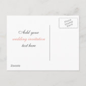 Invitation Carte Postale Conception de citation de mariage (Dos)