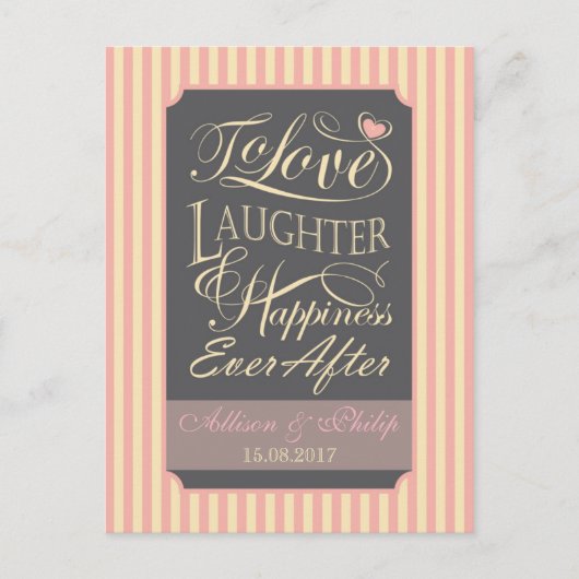 Invitation Carte Postale Conception de citation de mariage (Devant)