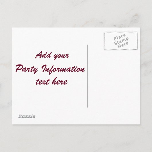 Invitation Carte Postale conception de cocktail (Dos)