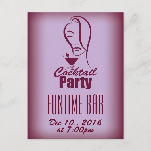 Invitation Carte Postale Conception de cocktail Party (Devant)