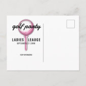 Invitation Carte Postale Conception de fête de golf pour dames élégantes (Dos)