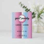 Invitation Carte Postale Conception de fête de golf pour dames élégantes (Debout devant)