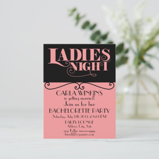 Invitation Carte Postale Conception de la fête de Bachelorette (Debout devant)