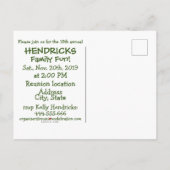 Invitation Carte Postale Conception de la réunion de finition familiale (Dos)