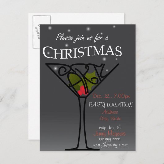 Invitation Carte Postale Conception de l'invitation de Noël (Devant / Derrière)