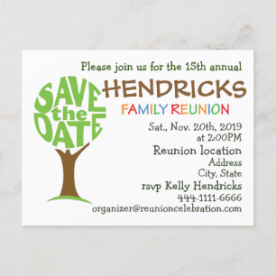 Invitation Carte Postale Conception de réunion pour les familles