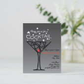 Invitation Carte Postale Conception d'invitation de fête cocktail (Debout devant)