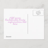 Invitation Carte Postale Conception d'invitation de la fête de Bachelorette (Dos)