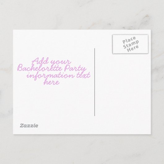 Invitation Carte Postale Conception d'invitation de la fête de Bachelorette (Dos)