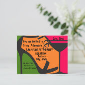 Invitation Carte Postale Conception d'invitation de la fête de Bachelorette (Debout devant)