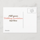 Invitation Carte Postale conception d'invitation de mariage (Dos)