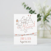 Invitation Carte Postale conception d'invitation de mariage (Debout devant)