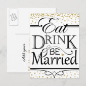 Invitation Carte Postale Conception d'invitation pour Manger Boire et être  (Devant / Derrière)