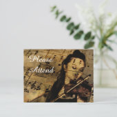 Invitation Carte Postale Concours de violon ou de musique de concert Invita (Debout devant)